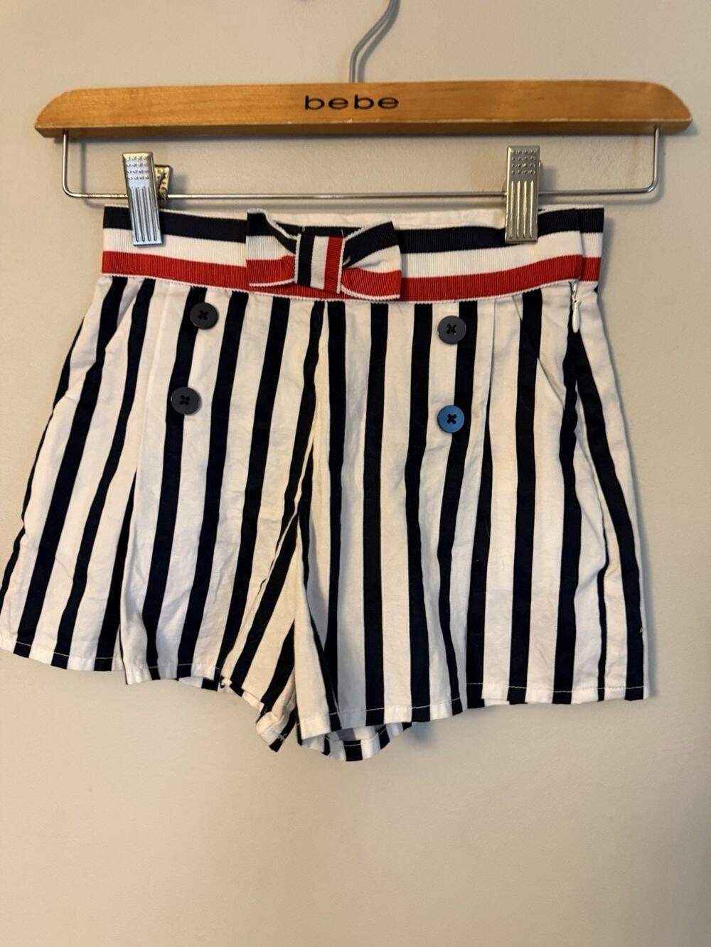 Boboli Girls Striped Blue White Red Shorts Sz 6